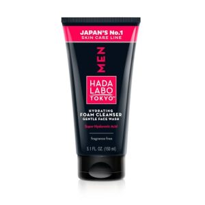 Hada Labo Tokyo Männer Gesichtswäsche Feuchtigkeitsspendender Reinigungsschaum mit Hyaluronsäure strahlend Haut für typi