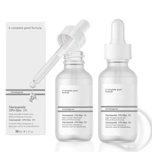 2 PCS Niacinamide Serum, Niacinamide 10% + Zinc 1%, Gesichtserfrischend, Verfeinert die Poren, Entfernt Dunkle Flecken,
