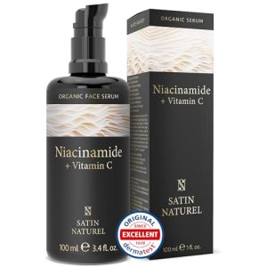 Satin Naturel Niacinamide Serum 100ml - 100% Vegan - FürSensitive Haut - Überprümt und testet - Porenverkleinerung und R