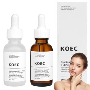 LOPHE Niacinamide Retinol Serum 2 Stück Set, Feuchtigkeitsspendendes Anti-Aging Gesichtsserum für Alle Hauttypen, Schnel