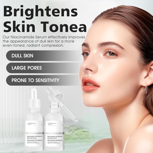 51jfuvsaptl.jpg Niacinamide Serum 10%+Zinc 1%, Hautunreinheiten Beheben, Poren Verfeinern und Fahle Haut Reduzieren, 2pcs*30ml