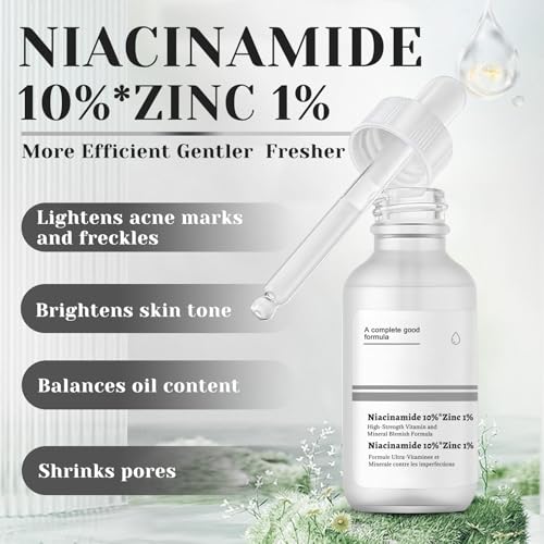 51nhanuqnjl.jpg Niacinamide Serum 10%+Zinc 1%, Hautunreinheiten Beheben, Poren Verfeinern und Fahle Haut Reduzieren, 2pcs*30ml