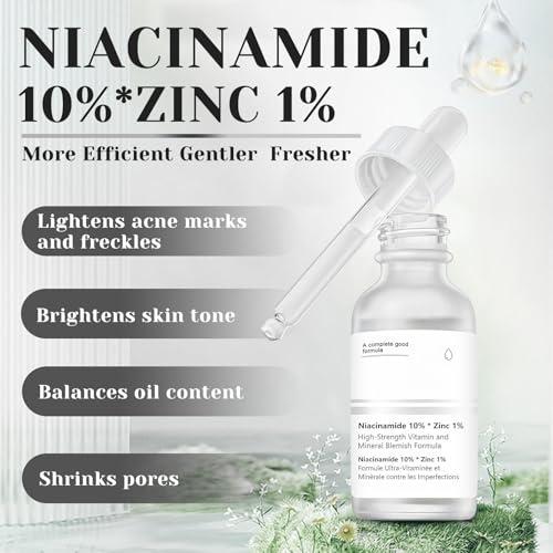 51zp3hl86pl.jpg Allony Niacinamide Serum 10%+Zinc 1%, Haut Poren Verfeinern, Pigmentflecken Entfernen, Reduziert Mattheit, Für Alle Haut