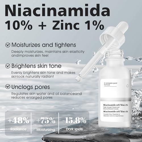 51afyfoh2sl.jpg Niacinamide Serum 10%+Zinc 1%, Hautunreinheiten Beheben, Poren Verfeinern und Fahle Haut Reduzieren, 2pcs*30ml