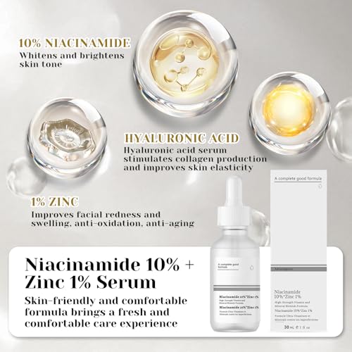 51cytg4twbl.jpg Niacinamide Serum 10%+Zinc 1%, Hautunreinheiten Beheben, Poren Verfeinern und Fahle Haut Reduzieren, 2pcs*30ml