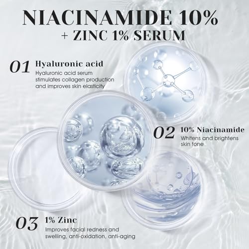 51czys29vml.jpg Allony Niacinamide Serum 10%+Zinc 1%, Haut Poren Verfeinern, Pigmentflecken Entfernen, Reduziert Mattheit, Für Alle Haut