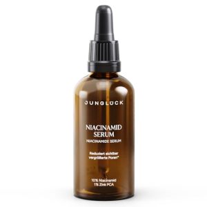 JUNGLÜCK Niacinamide Serum Hochdosiert - Anti Aging - Für Reine Haut und Senken Rötungen - 10% Niacinamid und 1% Zink -