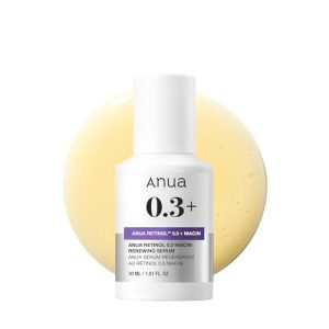 ANUA Nano Retinol 0.3% + Niacin Renewing Serum für reife Haut im Alter von 30+ (Tag & Nacht, Rubio-Ton, Anti-Windungen)