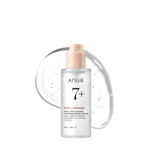 ANUA RICE CERAMIDE 7 HYDRATING BARRIER SERUM, feuchtigkeitsspendendes und aufhellendes Gesichtseriegel für glatte Haut,