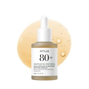 ANUA Heartleaf 80% beruhigende Serum, feuchtigkeitsspendendes Gesichtsserum mit Panthenol B5, ideal für Mischhaut bei st