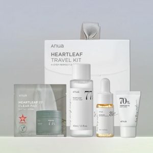 Anua Koreanisches Heartleaf Glättungsset | Reisegröße | Geschenkset für Frauen und Make-up-Experten im Make-up-Look und