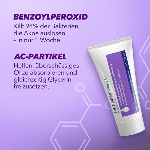 41aghgno3sl.jpg BENZAKNEN Waschgel gegen Pickel & Mitesser 5%, 50g, dermatologisch getestet, für empfindlichere Haut, BPO (Benzoylperoxi
