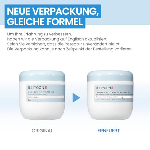 41ihc yeail.jpg ILLIYOON Ceramide Reichhaltige Feuchtigkeitscreme 200ml, für trockene und empfindliche Kinder- und Erwachsenenhaut, 100