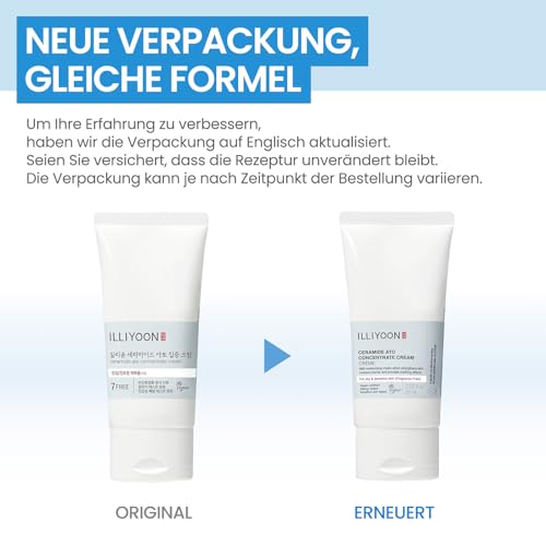 41j80gsejql.jpg ILLIYOON Ceramide Reichhaltige Feuchtigkeitscreme 200ml, für trockene und empfindliche Kinder- und Erwachsenenhaut, 100