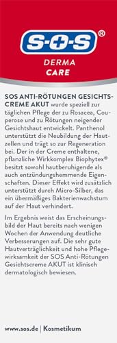 41jlyowiil.jpg SOS Derma Care Anti Rötungen Creme (50 ml) - reduziert rote Äderchen & Hautrötungen - intensive Gesichtspflege zur Rosac