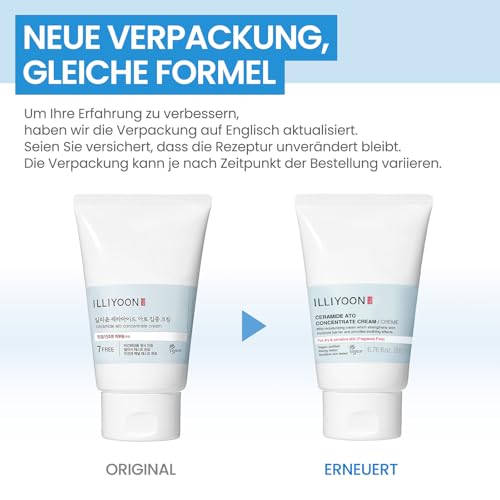 41twbbtsyql.jpg ILLIYOON Ceramide Reichhaltige Feuchtigkeitscreme 200ml, für trockene und empfindliche Kinder- und Erwachsenenhaut, 100