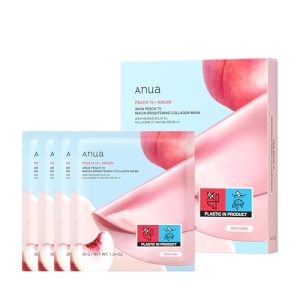 ANUA Peach 70 Niacin Brightening Collagen Mask - Glasige Haut, Niacinamide, Kollagene Maske, Elastizität und Glanz verst