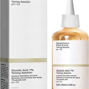 Glycolic Acid 7% Lösung Beruhigender Gesicht - Reinigend, Feuchtigkeitsspendend, Toner für Hautunreinheiten und Akne - 1