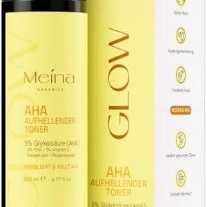 Meina AHA Glow Toner 5% Glykolsäure PHA Vitamin C Reis-Extrakt Hyaluronsäure Gesichtstoner trockene Haut Pigmentflecken