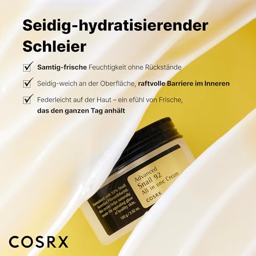 41suhziubll.jpg COSRX Advanced Snail 92% All in One Cream | Schneckenschleim Creme mit Hyaluron | Für trockene und empfindliche Haut | K