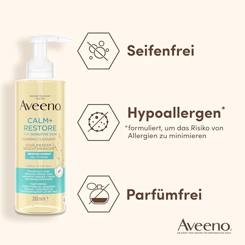 41w4oetjksl.jpg Aveeno CALM+RESTORE Gesichtsreiniger - sanfte Reinigung für empfindliche Haut | Aveeno CALM+RESTORE Gesichtsreiniger -
