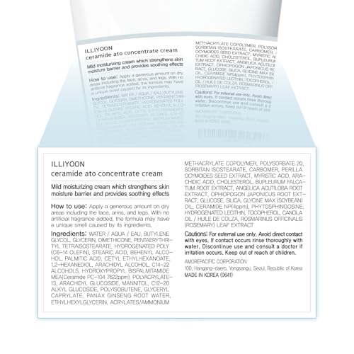 51c5ivzmrzl.jpg ILLIYOON Ceramide Reichhaltige Feuchtigkeitscreme 200ml, für trockene und empfindliche Kinder- und Erwachsenenhaut, 100