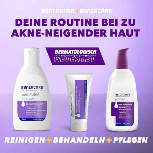 51riip1f5el.jpg BENZAKNEN Waschgel gegen Pickel & Mitesser 5%, 50g, dermatologisch getestet, für empfindlichere Haut, BPO (Benzoylperoxi