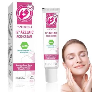 12% Azelaic Acid Creme, Gesichtsserum für Empfindliche Haut mit Hyaluronsäure und Aknefleckenverbesserung (20g) 12% Az