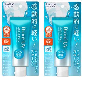 Kao UV Aqua Rich Watery Essence Sonnencreme SPF50+ PA++++ 70g - FürSensitive Haut - Made in Japan - 2er Pack