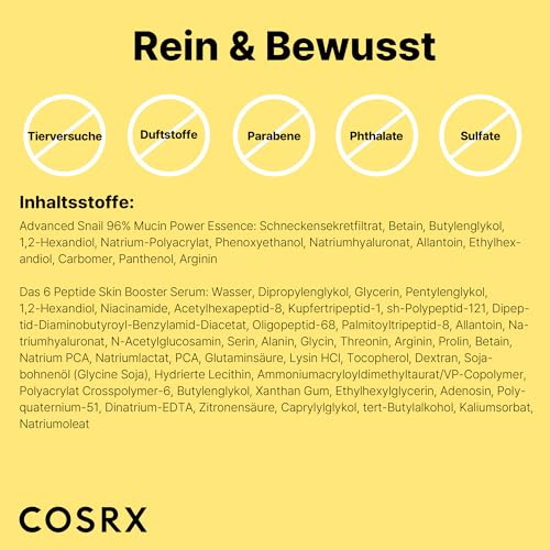 51ux 8djk0l.jpg COSRX Snail Mucin 96% Peptide Booster Set - Korean Skin Care, Skin Care Sets for Women, Advanced Snail Mucin Serum - Ama